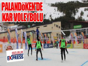 Palandökende kar voleybolu heyecanı