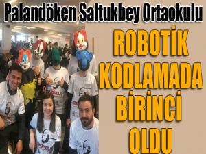 Palandöken Saltukbey Ortaokulu Robotik kodlamada birinci oldu