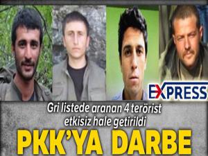 PKK'ya darbe! Gri kategoride aranan 4 terörist etkisiz hale getirildi