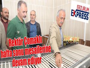 Rektör Çomaklı hafta sonu mesailerine devam ediyor