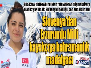 Slovenyadan Erzurumlu Milli kayakçıya kahramanlık madalyası