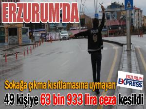 Sokağa çıkma kısıtlamasına uymayan 49 kişiye 63 bin 933 lira ceza kesildi