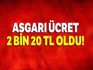 Son dakika: Asgari ücret 2 bin 20 TL oldu!