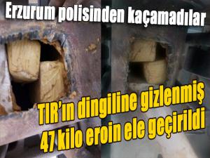 TIR'ın dingiline gizlenmiş 47 kilo eroin ele geçirildi