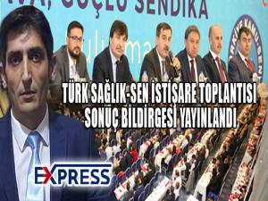 TÜRK SAĞLIK-SEN İSTİŞARE TOPLANTISI SONUÇ BİLDİRGESİ YAYINLANDI