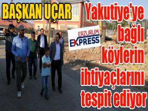  Uçar, Yakutiye'ye bağlı köylerin ihtiyaçlarını tespit ediyor... 