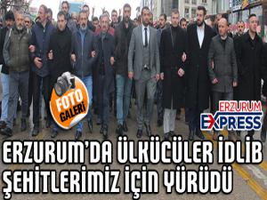 Ülkücüler kar yağışı altında İdlib şehitleri için yürüdü