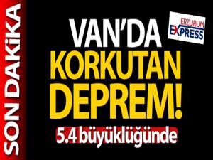 Van'da 5.4 büyüklüğünde deprem