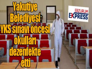 Yakutiye Belediyesi YKS sınavı öncesi okulları dezenfekte etti