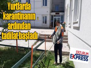 Yurtlarda karantinanın ardından tadilat başladı