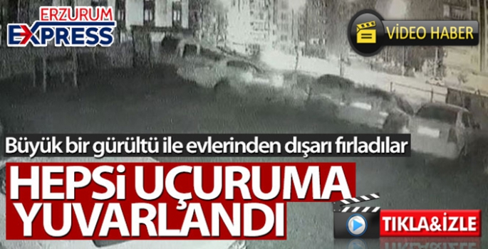 İstinat duvarı yıkıldı araçlar uçuruma yuvarlandı