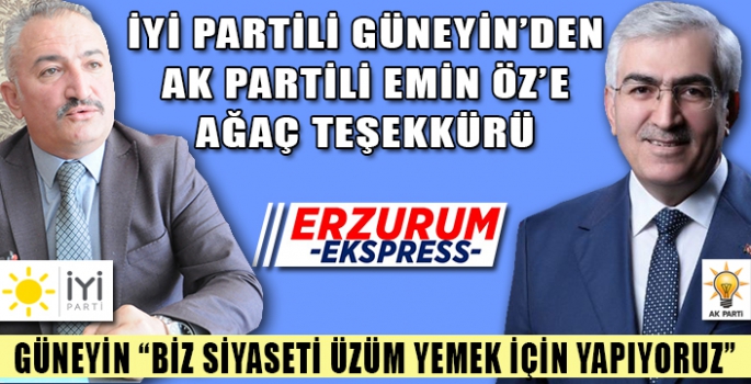 İYİ Partili Güneyin’den, AK Partili Öz’e teşekkür.