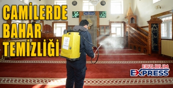 Camii ve mescitlerde bahar temizliği ve dezenfeksiyon çalışması