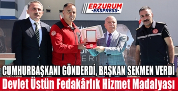 Cumhurbaşkanı Erdoğan’dan Erzurum İtfaiyesine Üstün Başarı Ödülü