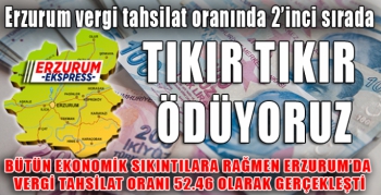Erzurum vergi tahsilat oranında 2’inci sırada