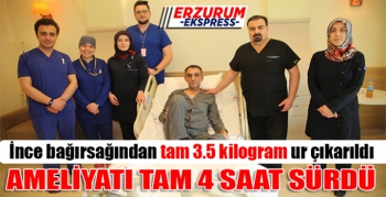 İnce bağırsağından 3.5 kilogram ur çıkarıldı