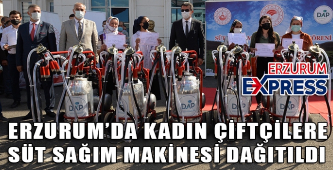 Kadın çiftçilere süt sağım makinesi dağıtıldı