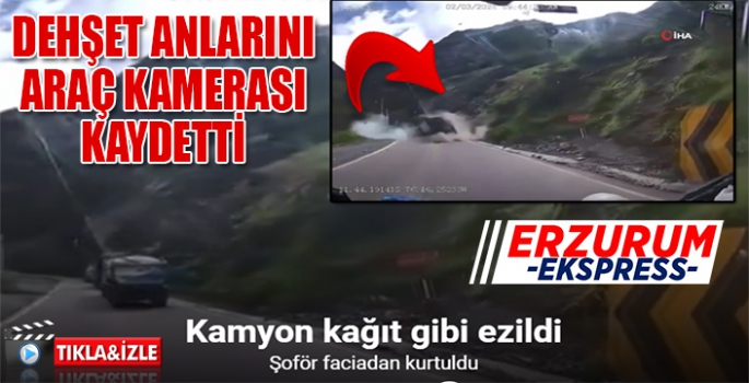 Kamyon kağıt gibi ezildi