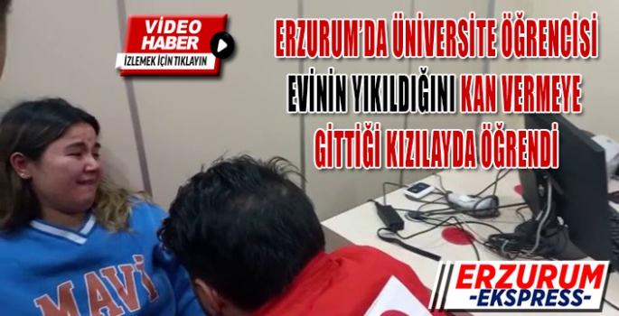 Kan vermeye gittiği merkezde evinin yıkıldığını öğrendi