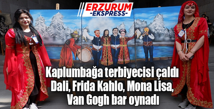 Kaplumbağa terbiyecisi çaldı, Dali, Frida Kahlo, Mona Lisa, Van Gogh bar oynadı