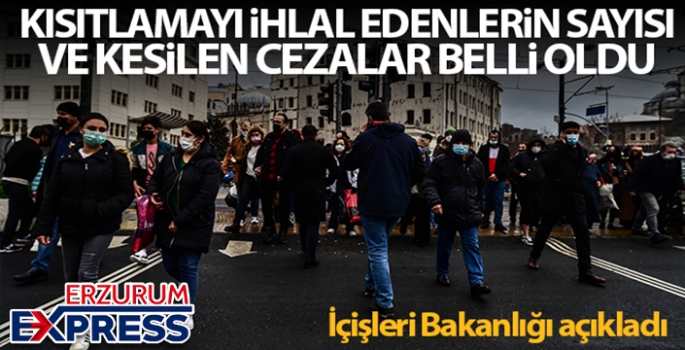 Kısıtlamayı ihlal edenlerin sayısı ve kesilen cezalar açıklandı