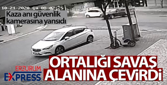 Kontrolden çıkan otomobil ortalığı savaş alanına çevirdi