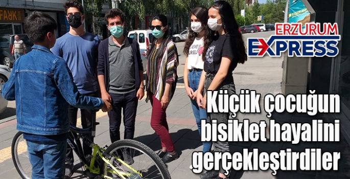 Küçük çocuğun bisiklet hayalini gerçekleştirdiler