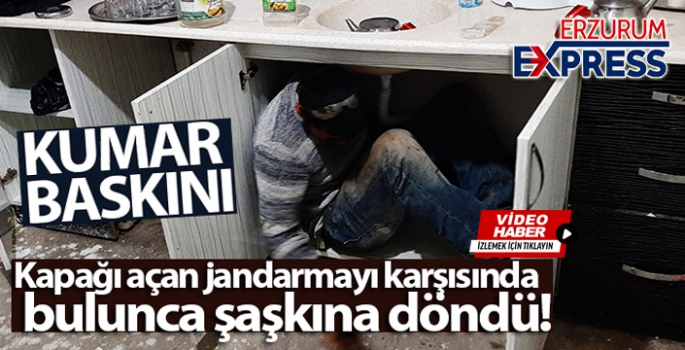 Kumar baskınında mutfak dolabının içinden çıktı