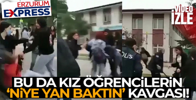 Liseli kızların meydan savaşı kameraya böyle yansıdı