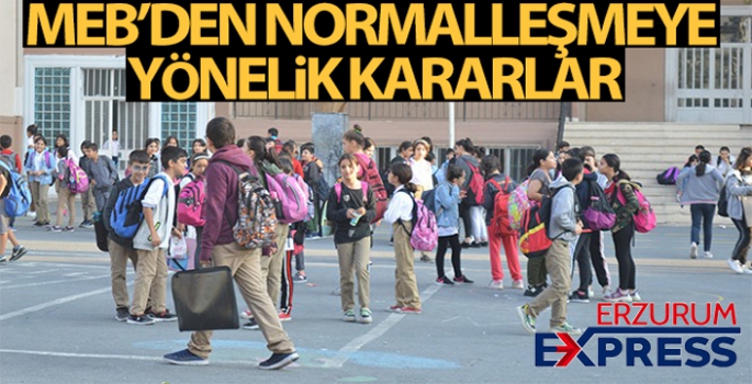 Milli Eğitim Bakanlığı kademeli normalleşmeye yönelik kararlarını açıkladı