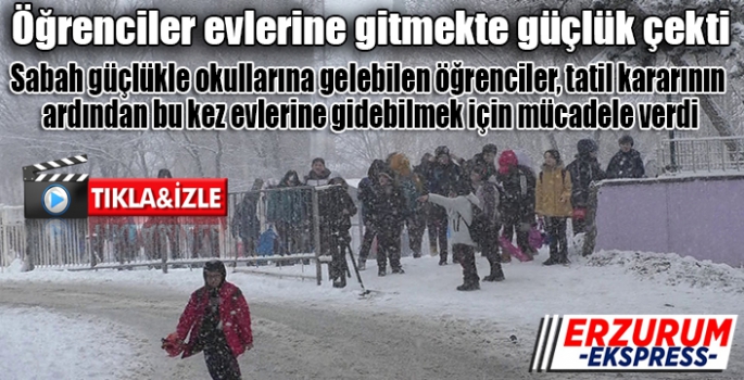 Öğrenciler evlerine gitmekte güçlük çekti