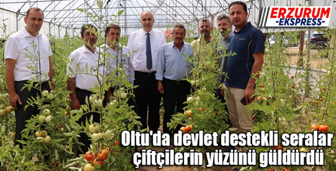Oltu'da devlet destekli seralar çiftçilerin yüzünü güldürdü