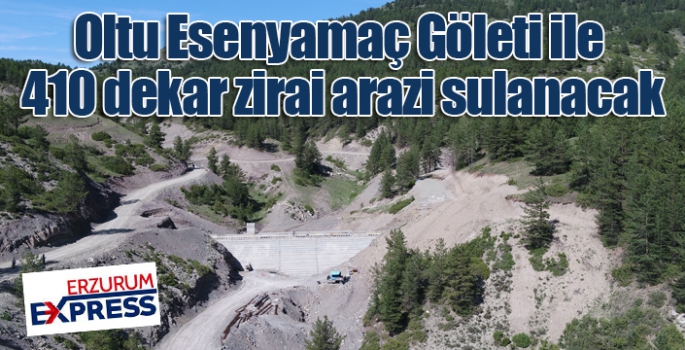 Oltu Esenyamaç Göleti ile 410 dekar zirai arazi sulanacak