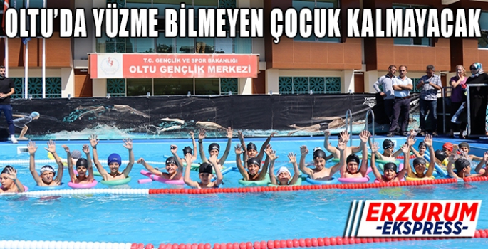 Oltulu çocuklar yüzme havuzuna kavuştular