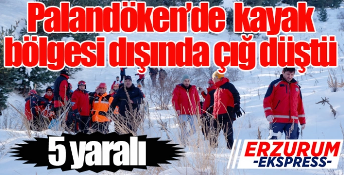 Palandöken'de kayak bölgesi dışında çığ düştü. 5 yaralı…