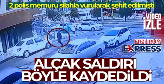 Polislerin şehit edildiği anlar güvenlik kamerasına yansıdı