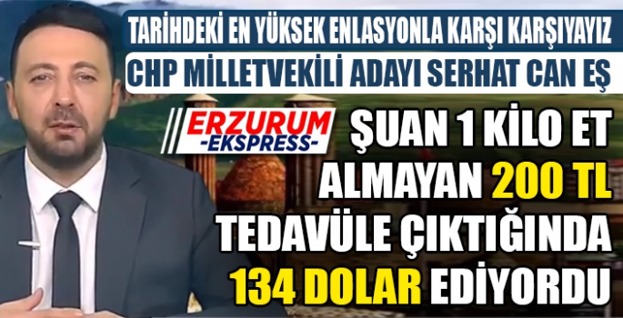 SERHAT CAN EŞ, TARİHDEKİ EN YÜKSEK ENFLASYONLA KARŞI KARŞIYAYIZ