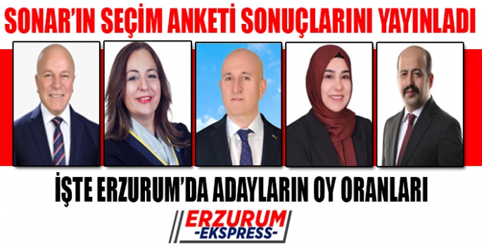 SONAR Seçim anketinde Erzurum'da rekor var diyor. 