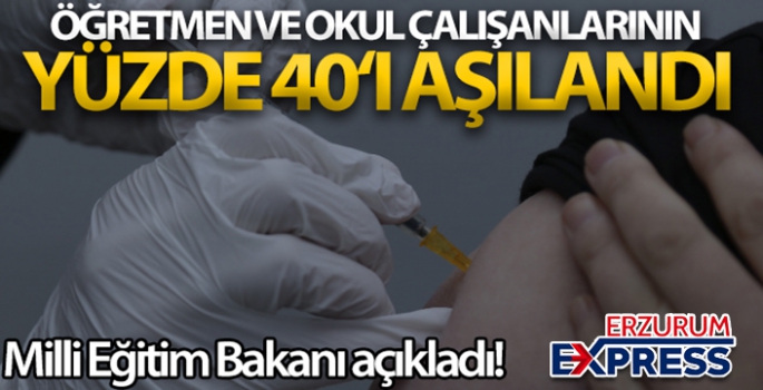 Şu ana kadar öğretmen ve okul çalışanlarının yüzde 40'ı için aşı olma imkanı sağlandı