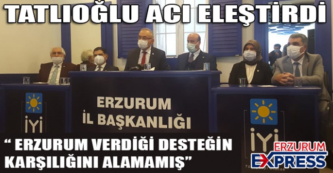 TATLIOĞLU'NDAN ACI ELEŞTİRİ 