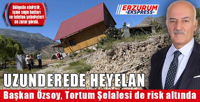 Tortum Gölün bölgesindeki heyelan korkuttu