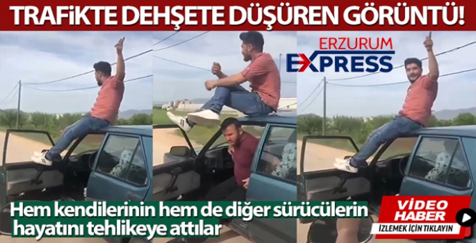 Trafikte dehşete düşüren görüntü