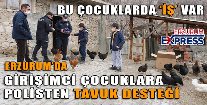Türk Polisinden girişimci çocuklara tavuk desteği