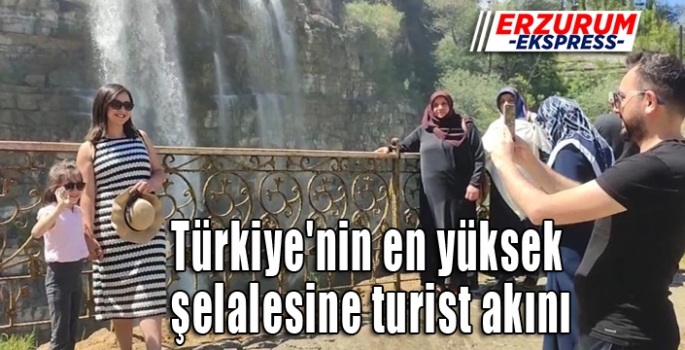 Türkiye'nin en yüksek şelalesine turist akını