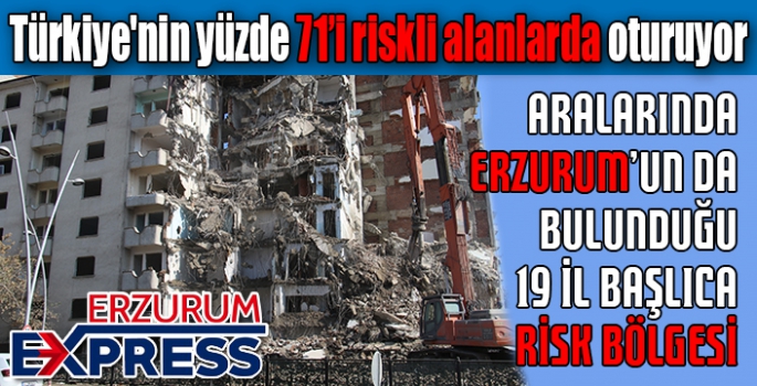 Türkiye'nin yüzde 71’i riskli alanlarda oturuyor