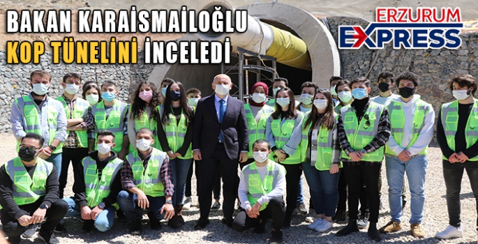  Ulaştırma ve Altyapı Bakanı Karaismailoğlu, Kop tünelinde incelemede bulundu