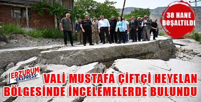 Vali Çiftçi heyelan bölgesinde incelemelerde bulundu