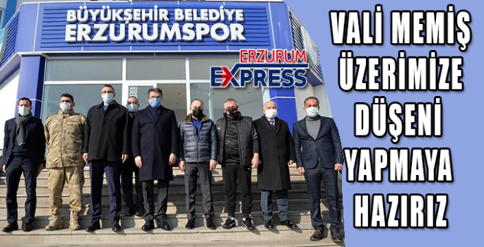  Vali Memiş BB Erzurumspor kulüp tesislerini ziyaret etti