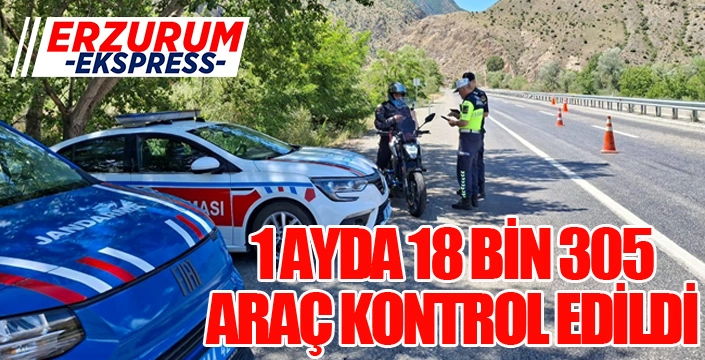 1 Ayda 18 bin 305 araç kontrol edildi...