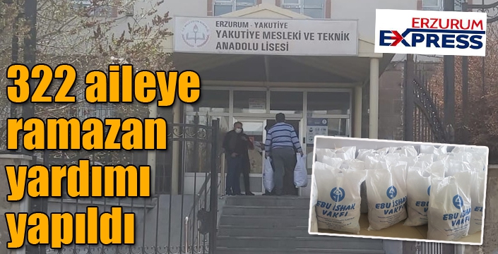 322 aileye ramazan yardımı yapıldı